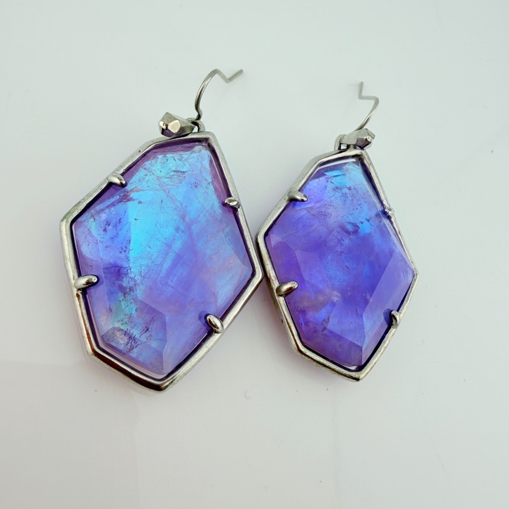 Kendra Scott Dunn Drop Earrings Amethyst Dichroic Glass
